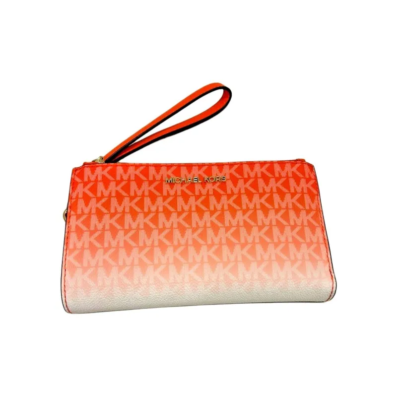 MICHAEL KORS Jet Set Coated Canvas Wallet Large Size Women's Enchanting Orange-0