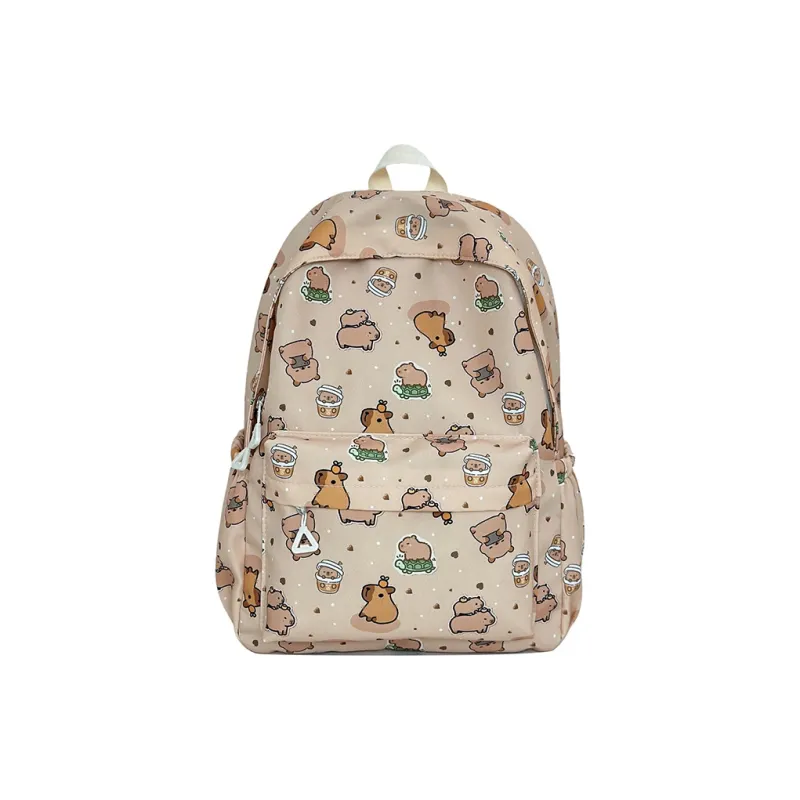 WICKBUEN Nylon Backpack Unisex Beige/Blue/Purple-24