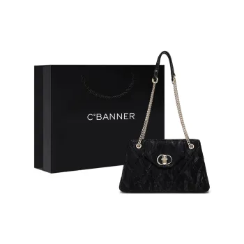 C°BANNER Synthetic Leather Shoulder Bag Medium Size Women's Black