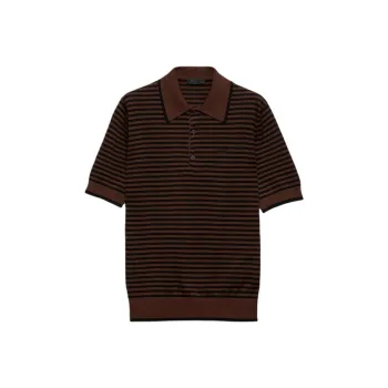 PRADA Striped Cotton Polo Shirt