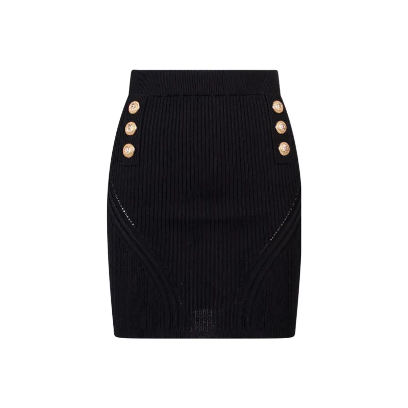 BALMAIN Casual Short Skirts Women's Black-0