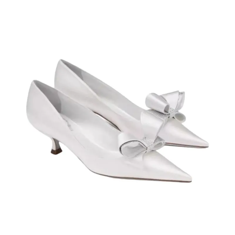 RENE CAOVILLA Arabella Slim Heel High Heels 5cm Women's White-2
