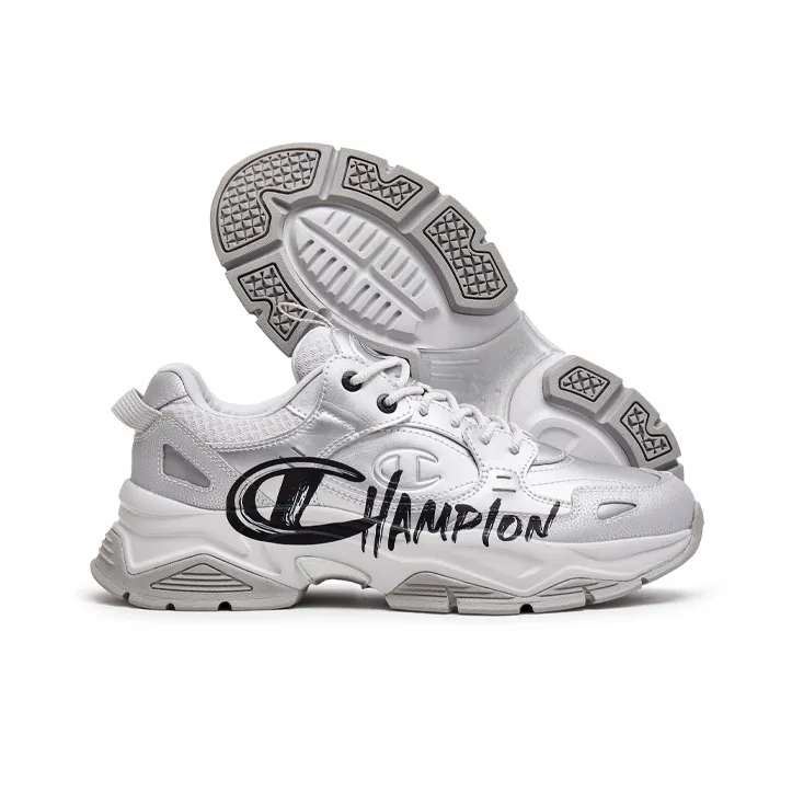 Champion Balance Low Top Chunky Sneakers Men's Silver White/Black-1
