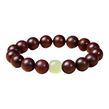 PINK U Small Leaf Red Sandalwood Bracelets Women's