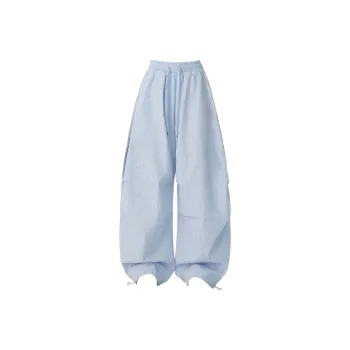 Wen Shan Casual Pants Women's Stripe Blue