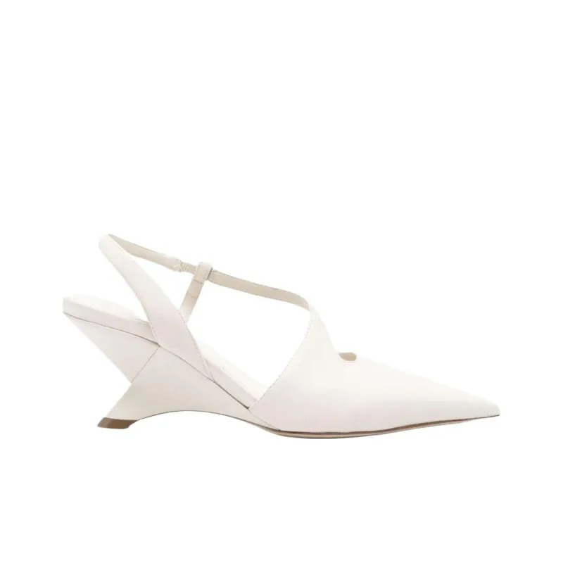 Vic Matie Logic Irregular Heel High Heels 7.5cm Women's White-1