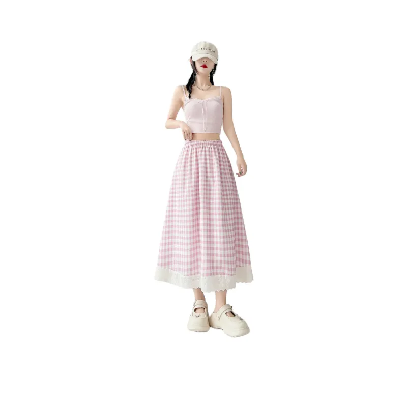 Flowers In Water Casual Long Skirt Women's-5