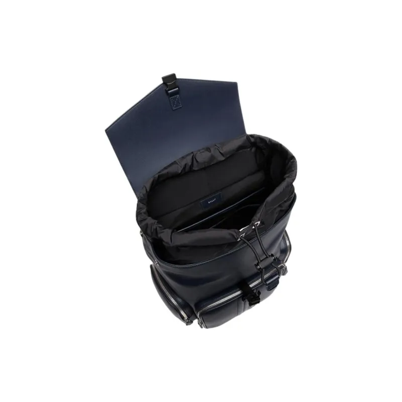 BALLY MYTHOS Cow Leather Backpack Men's Marine Blue-3