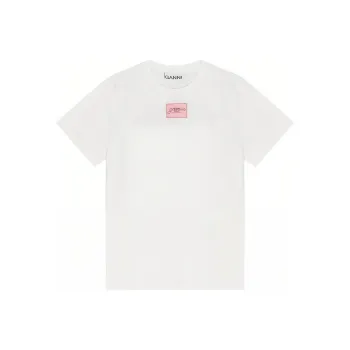 GANNI Logo Patch Crewneck T Shirt