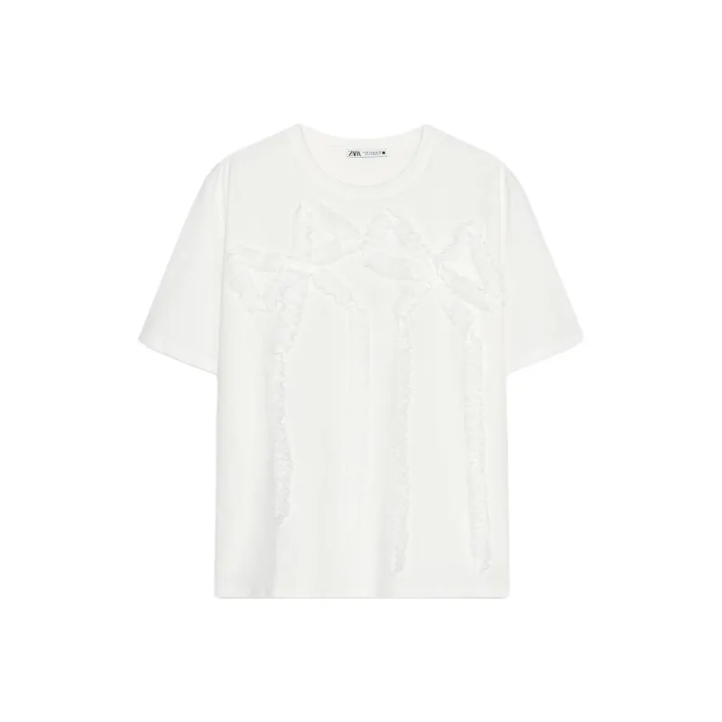 ZARA Drop Shoulder Sleeve T Shirt Women's-0