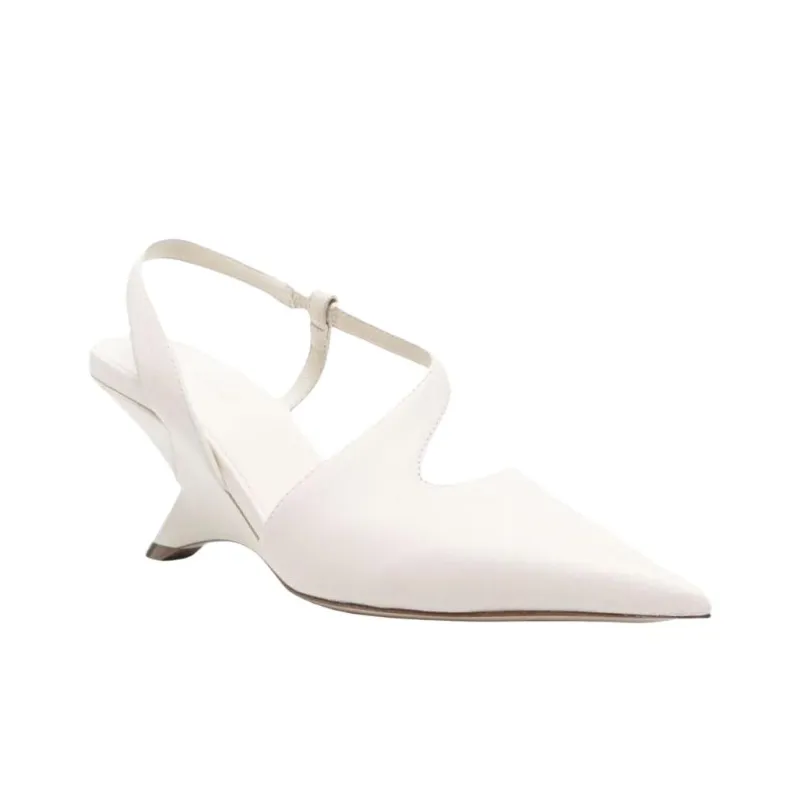 Vic Matie Logic Irregular Heel High Heels 7.5cm Women's White-2