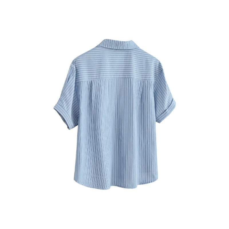 TOUCH Shirts Women's Light Blue Stripes-1