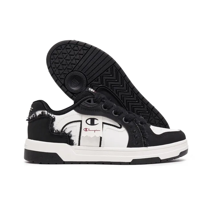 Champion Ribbon Shoes Balance Low Top Skateboard Shoes Unisex Black/Milk White-1