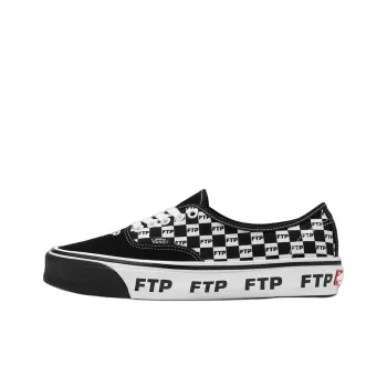 FTP x Vans Authentic 44 Anti Slip Wear Resistant Low Top Skateboard Shoes Men's Black White