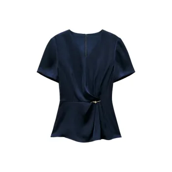 INSUN Shirts Women's Navy Blue