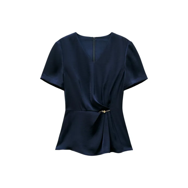 INSUN Shirts Women's Navy Blue-0