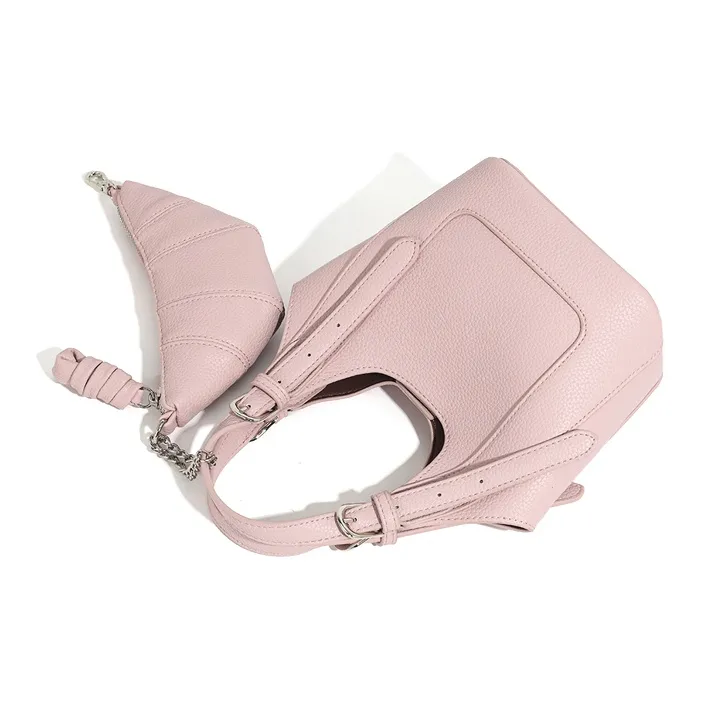 Vigno Synthetic Leather Shoulder Bag, Crossbody Bag, Handbag Regular Women's Pink/Black/Ecru-6