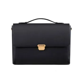 STEFANO RICCI Calfskin Portable Briefcase Unisex Black