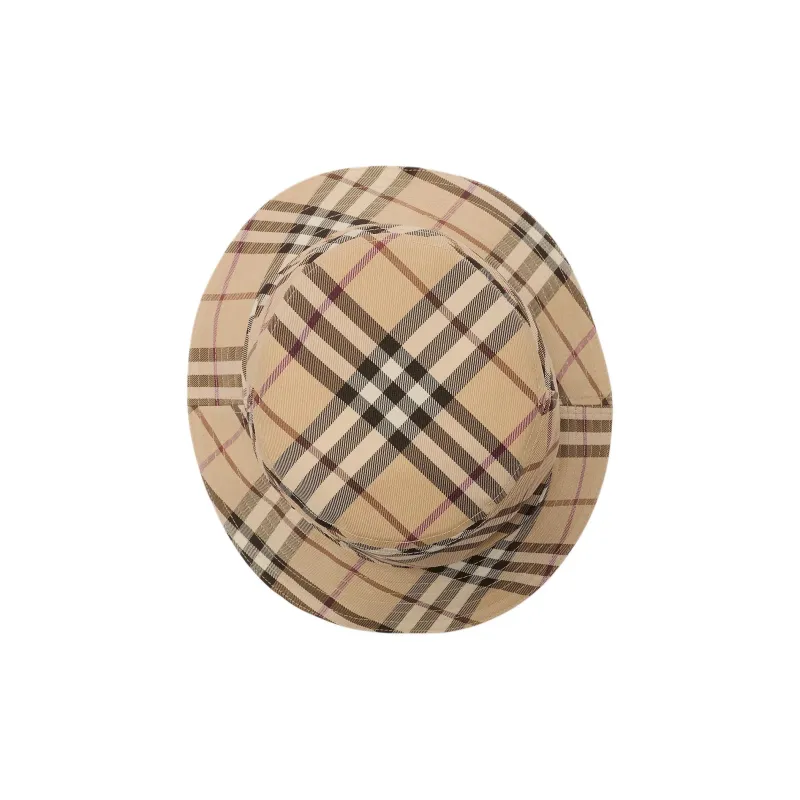 Burberry Polyester Twill Bucket Hats Men's Brown-1