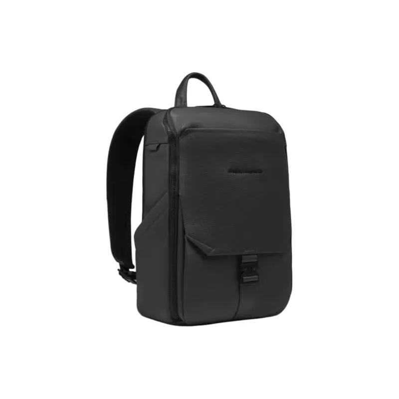 PIQUADRO Leather Backpack Unisex Black-1