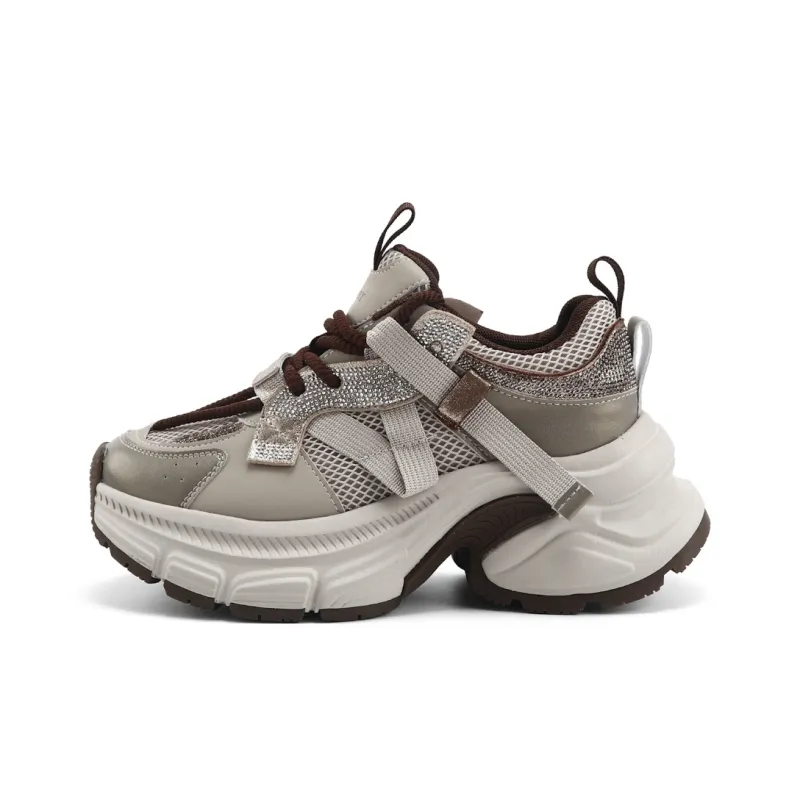 DHARRY Leisure Time Collection Height Increasing Low Top Chunky Sneakers Women's-0