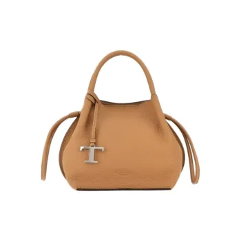 TOD'S Cow Leather One Shoulder Handbag Trumpets Women's Brown
