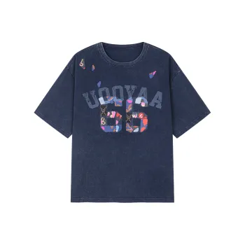 UOOYAA T Shirts Women's Navy Blue