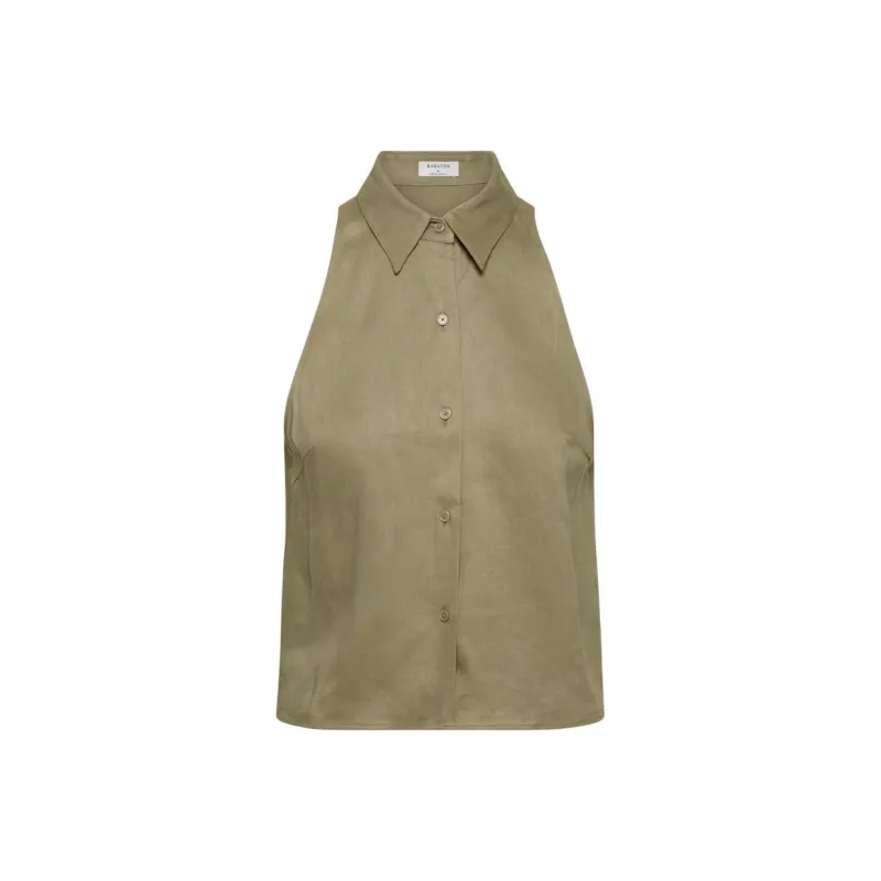 ARITZIA SS25 Babaton Protocol Linen Top Shirt Women's-0