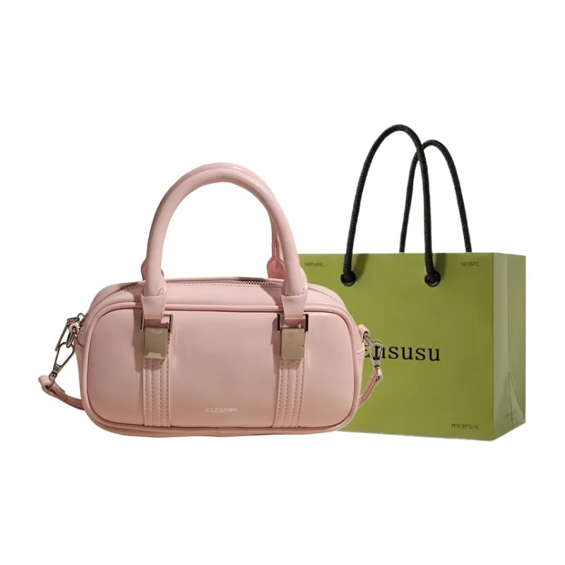 Bansusu PU Crossbody One Shoulder Handbag Women's Black/Light Yellow/White/Pink-8