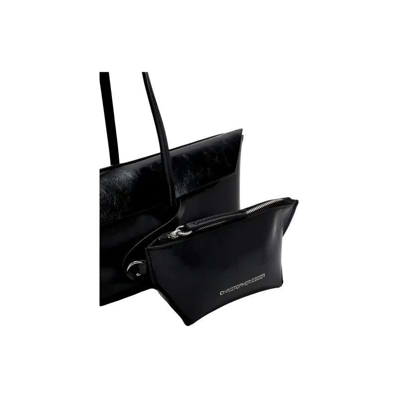 CHRISTOPHER ESBER Calfskin Tote Bag, Shopping Bag, Handbag, Shoulder Bag Mini Women's Black-2