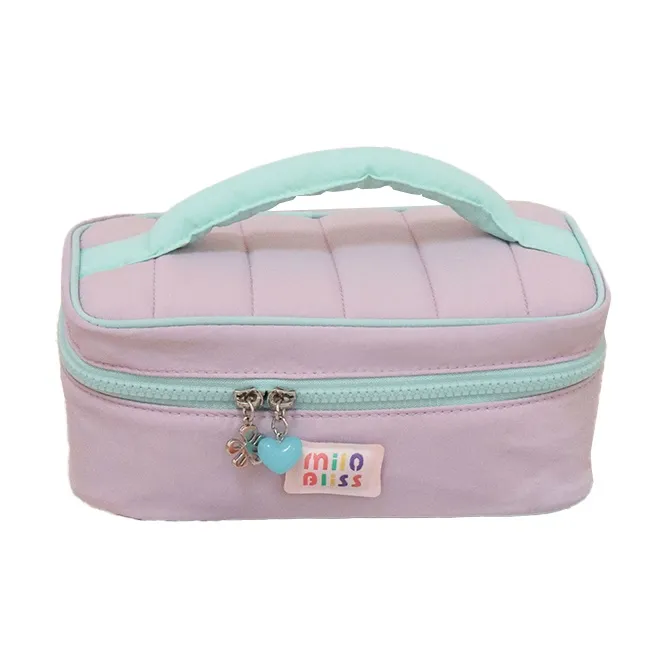 Gentle Welcome Refreshing Macaron Large Capacity Travel Portable Color Block Makeup Bags-12
