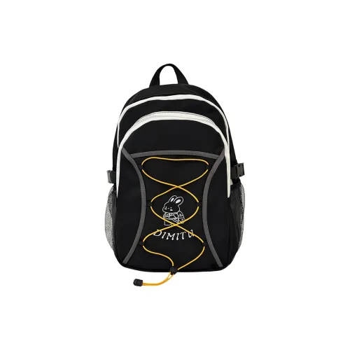 Meow In The Grass Polyester Backpack Unisex Black/Green/Blue