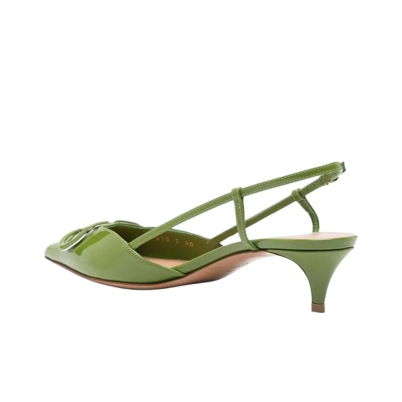 Valentino Vlogo Slim Heel High Heels 5cm Women's Green-3