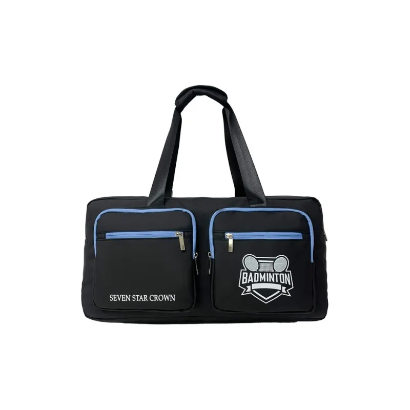 Moonshine PU Travel Bag Unisex Ecru/Black/Blue-3
