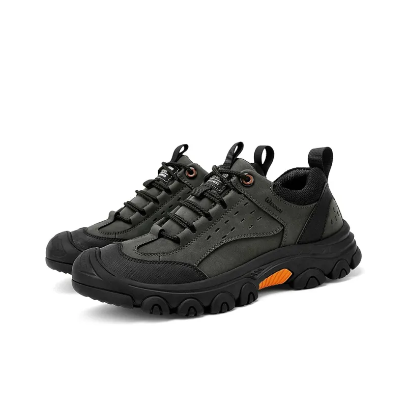 Wen Nai Anti Slip Wear Resistant Low Top Casual Shoes Men's Black-2