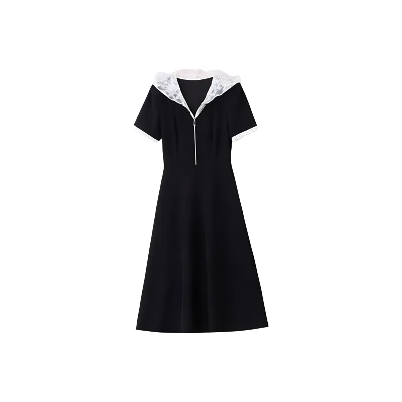 TELENT Short Sleeved Dress Women's Black-0