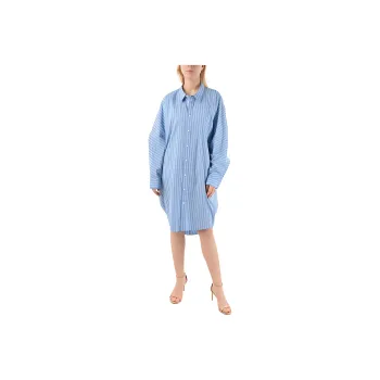 Balenciaga SS21 Long-Sleeved Dress Loose Fit Women's Blue