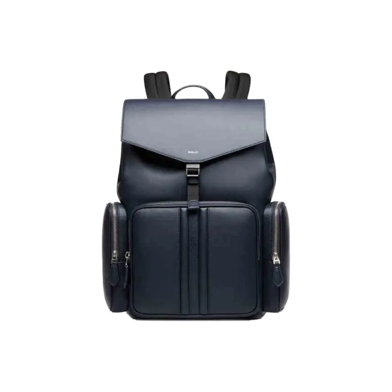 BALLY MYTHOS Cow Leather Backpack Men's Marine Blue-0