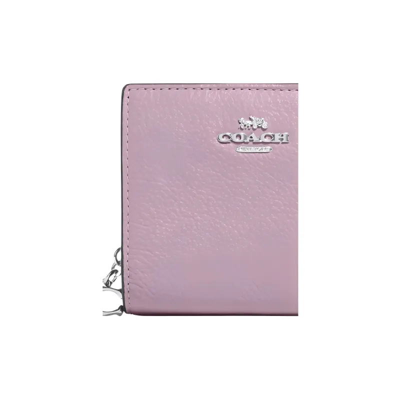 COACH Snap Wallet Pebbled Leather Wallet Women's Purple-2