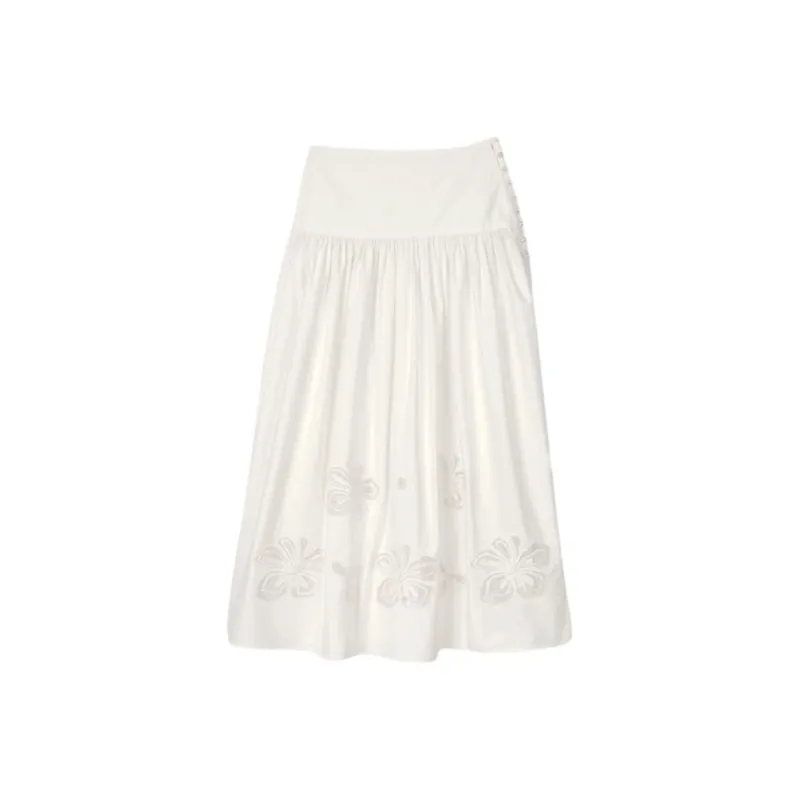 Sandro Floral embroidered Midi Skirt-0
