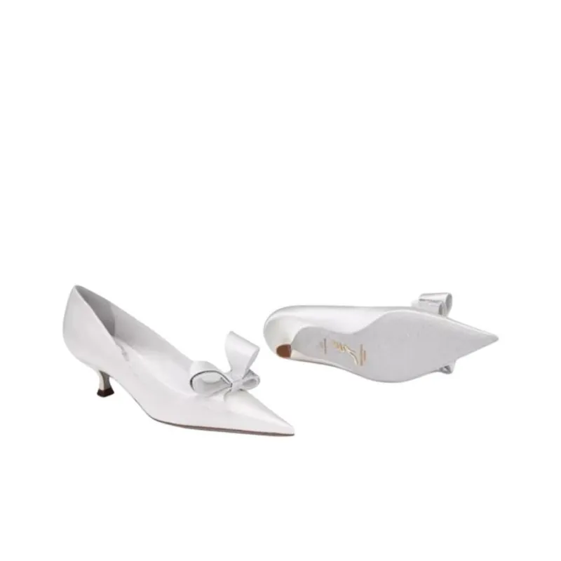 RENE CAOVILLA Arabella Slim Heel High Heels 5cm Women's White-4