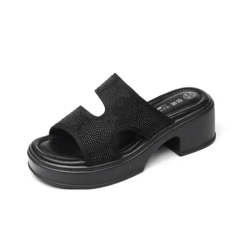 Cigna PU Polyurethane Quiet Slide Slippers Women's Black