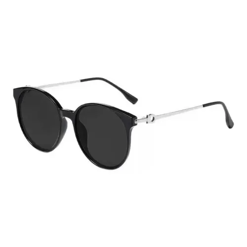 PRETTYALLUSION TR/Memory Plastic Metal Oval Sunglasses Unisex