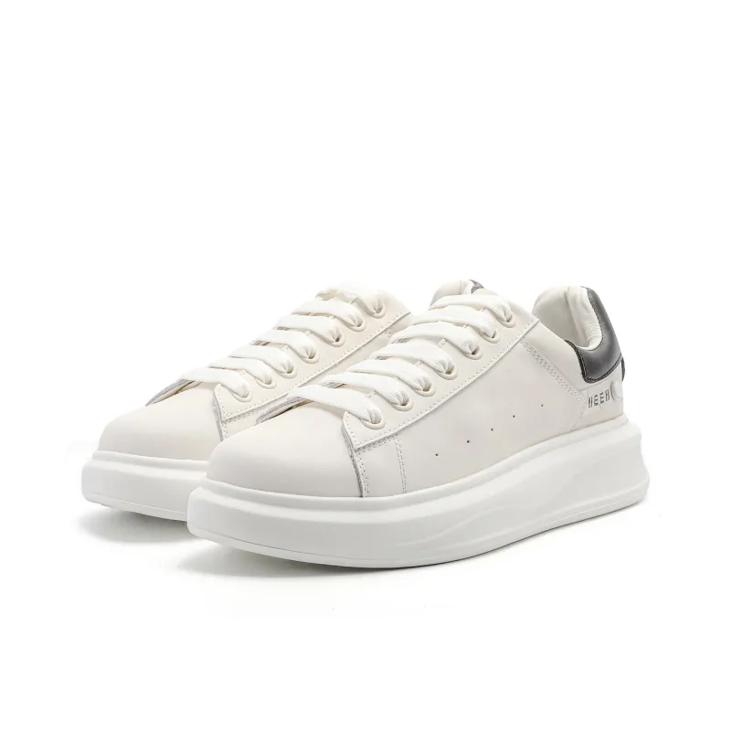 DEERWAY Slip Resistant, Lightweight, And Breathable Low Top Skateboard Shoes Men's White-1