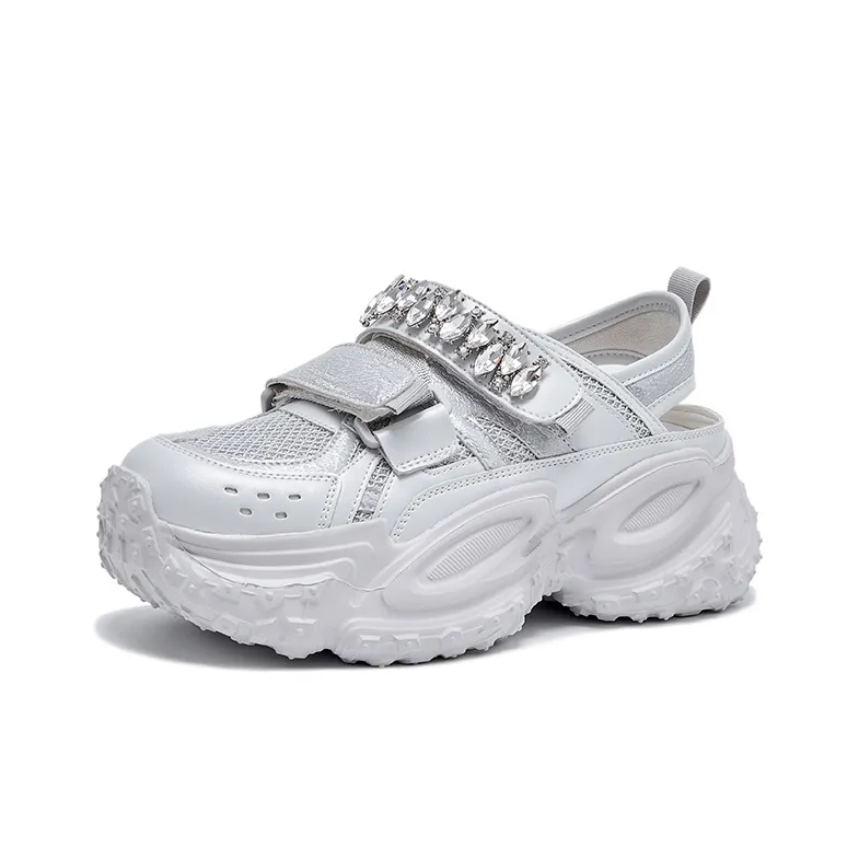 POOQ Slip Resistant, Abrasion Resistant, Breathable Low Top Chunky Sneakers Women's-6