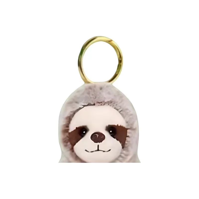 ZHONGGUOGUOJIADILI Soft Skin-Friendly Plush Fabric Bag Accessory Pendant Charm Unisex Gray Brown Tree Sloth-3