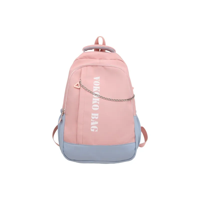 WICKBUEN Nylon Backpack Regular Unisex Blue/Burgundy/Pink-12