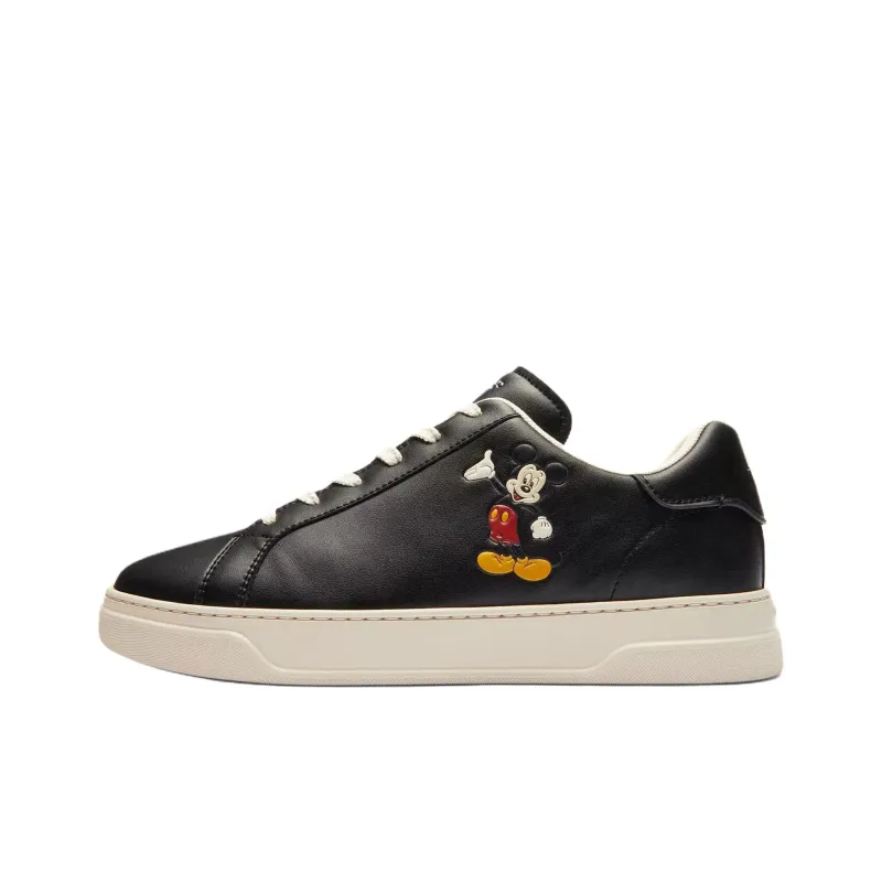 Disney x COACH Low Top Skateboard Shoes Men's Black-0