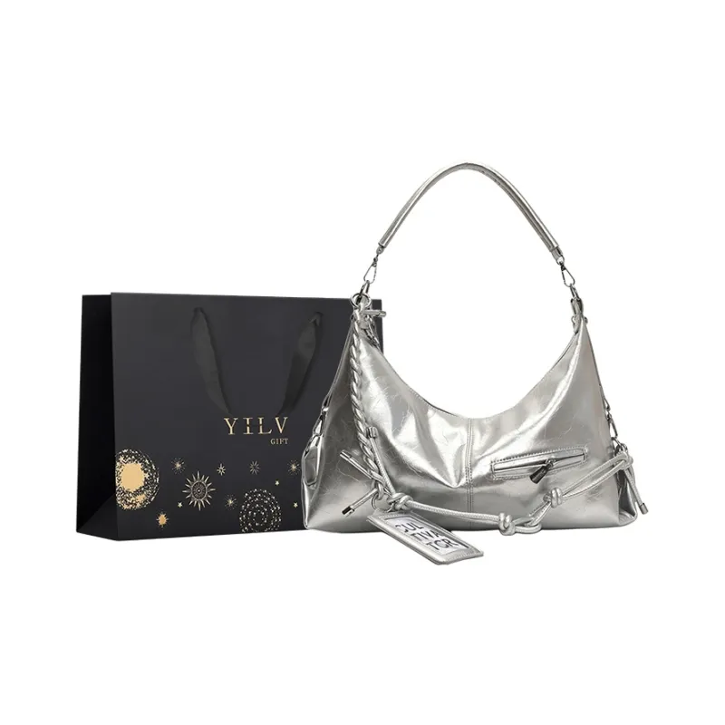 Yi Brigade PU Shoulder Bag Regular Women's Black/White/Red/Silver-8