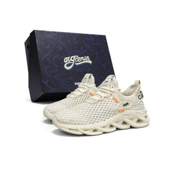 OUGLEMEN Slip Resistant, Abrasion Resistant, Coverage Height Increasing Low Top Casual Shoes Men's Box